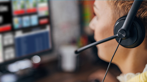 Person wearing headset